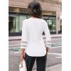 imageAUTOMET 34 Length Sleeve Womens Tops Crewneck Lace Tunic Business Casual Dressy Blouses Fall Trendy Outfits 2025White