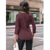 imageAUTOMET 34 Length Sleeve Womens Tops Crewneck Lace Tunic Business Casual Dressy Blouses Fall Trendy Outfits 2025Wine Red