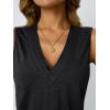 imageAUTOMET V Neck Tank Tops Womens Casual Sleeveless Flowy Vacation Summer ShirtsBlack