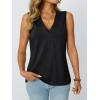 imageAUTOMET V Neck Tank Tops Womens Casual Sleeveless Flowy Vacation Summer ShirtsBlack