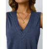 imageAUTOMET V Neck Tank Tops Womens Casual Sleeveless Flowy Vacation Summer ShirtsNavy