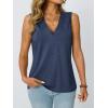 imageAUTOMET V Neck Tank Tops Womens Casual Sleeveless Flowy Vacation Summer ShirtsNavy