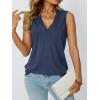 imageAUTOMET V Neck Tank Tops Womens Casual Sleeveless Flowy Vacation Summer ShirtsNavy
