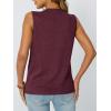 imageAUTOMET V Neck Tank Tops Womens Casual Sleeveless Flowy Vacation Summer ShirtsWine