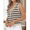 imageAUTOMET Vest for Women Striped Sweater Vests 2025 Trendy Summer Work Crochet Tops Button Up Business Casual OutfitsApricotblack