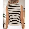 imageAUTOMET Vest for Women Striped Sweater Vests 2025 Trendy Summer Work Crochet Tops Button Up Business Casual OutfitsApricotblack
