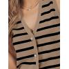 imageAUTOMET Vest for Women Striped Sweater Vests 2025 Trendy Summer Work Crochet Tops Button Up Business Casual OutfitsKhakiblack