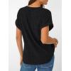 imageAUTOMET Women Tops Summer Sweaters Short Sleeve V Neck Shirts 2025 Spring Fashion Dressy Casual Business Tunic BlousesBlack