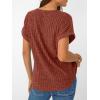 imageAUTOMET Women Tops Summer Sweaters Short Sleeve V Neck Shirts 2025 Spring Fashion Dressy Casual Business Tunic BlousesBrown
