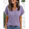 imageAUTOMET Women Tops Summer Sweaters Short Sleeve V Neck Shirts 2025 Spring Fashion Dressy Casual Business Tunic BlousesPurple