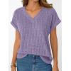 imageAUTOMET Women Tops Summer Sweaters Short Sleeve V Neck Shirts 2025 Spring Fashion Dressy Casual Business Tunic BlousesPurple