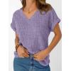 imageAUTOMET Women Tops Summer Sweaters Short Sleeve V Neck Shirts 2025 Spring Fashion Dressy Casual Business Tunic BlousesPurple