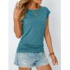 imageAUTOMET Womens Casual Summer Tops Dressy Cap Sleeve Spring T Shirts Ruched Business Fashion Trendy Clothes Outfits 2025Bluegreen