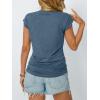 imageAUTOMET Womens Casual Summer Tops Dressy Cap Sleeve Spring T Shirts Ruched Business Fashion Trendy Clothes Outfits 2025Greyblue