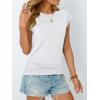 imageAUTOMET Womens Casual Summer Tops Dressy Cap Sleeve Spring T Shirts Ruched Business Fashion Trendy Clothes Outfits 2025White