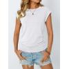 imageAUTOMET Womens Casual Summer Tops Dressy Cap Sleeve Spring T Shirts Ruched Business Fashion Trendy Clothes Outfits 2025White