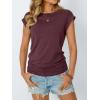 imageAUTOMET Womens Casual Summer Tops Dressy Cap Sleeve Spring T Shirts Ruched Business Fashion Trendy Clothes Outfits 2025Winered