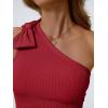 imageAUTOMET Womens One Off The Shoulder Tops Summer Outfits 2025 Trendy Sexy Clothes Ribbed Tank Sleeveless Shirts with Cute BowRed
