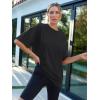 imageAUTOMET Womens Oversized T Shirts Workout Plus Size Short Sleeve Tops Casual Loose Basic Tees Summer Trendy Outfits 2025Black