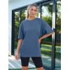 imageAUTOMET Womens Oversized T Shirts Workout Plus Size Short Sleeve Tops Casual Loose Basic Tees Summer Trendy Outfits 2025Blue