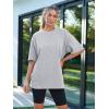 imageAUTOMET Womens Oversized T Shirts Workout Plus Size Short Sleeve Tops Casual Loose Basic Tees Summer Trendy Outfits 2025Grey