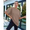 imageAUTOMET Womens Oversized T Shirts Workout Plus Size Short Sleeve Tops Casual Loose Basic Tees Summer Trendy Outfits 2025Khaki
