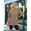 imageAUTOMET Womens Oversized T Shirts Workout Plus Size Short Sleeve Tops Casual Loose Basic Tees Summer Trendy Outfits 2025Khaki
