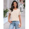 imageAUTOMET Womens Short Sleeve Shirts Dressy Lace Summer Tops 2025 Spring Trendy Casual TShirts Cute Work Outfits BlousesApricot