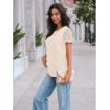 imageAUTOMET Womens Short Sleeve Shirts Dressy Lace Summer Tops 2025 Spring Trendy Casual TShirts Cute Work Outfits BlousesApricot