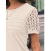 imageAUTOMET Womens Short Sleeve Shirts Dressy Lace Summer Tops 2025 Spring Trendy Casual TShirts Cute Work Outfits BlousesApricot