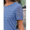 imageAUTOMET Womens Short Sleeve Shirts Dressy Lace Summer Tops 2025 Spring Trendy Casual TShirts Cute Work Outfits BlousesBlue