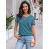 imageAUTOMET Womens Short Sleeve Shirts Dressy Lace Summer Tops 2025 Spring Trendy Casual TShirts Cute Work Outfits BlousesBlue Green