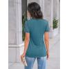 imageAUTOMET Womens Short Sleeve Shirts Dressy Lace Summer Tops 2025 Spring Trendy Casual TShirts Cute Work Outfits BlousesBlue Green