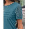 imageAUTOMET Womens Short Sleeve Shirts Dressy Lace Summer Tops 2025 Spring Trendy Casual TShirts Cute Work Outfits BlousesBlue Green