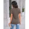 imageAUTOMET Womens Short Sleeve Shirts Dressy Lace Summer Tops 2025 Spring Trendy Casual TShirts Cute Work Outfits BlousesCoffee Grey