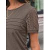 imageAUTOMET Womens Short Sleeve Shirts Dressy Lace Summer Tops 2025 Spring Trendy Casual TShirts Cute Work Outfits BlousesCoffee Grey