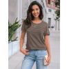 imageAUTOMET Womens Short Sleeve Shirts Dressy Lace Summer Tops 2025 Spring Trendy Casual TShirts Cute Work Outfits BlousesCoffee Grey