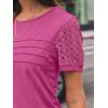 imageAUTOMET Womens Short Sleeve Shirts Dressy Lace Summer Tops 2025 Spring Trendy Casual TShirts Cute Work Outfits BlousesFuscia