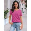 imageAUTOMET Womens Short Sleeve Shirts Dressy Lace Summer Tops 2025 Spring Trendy Casual TShirts Cute Work Outfits BlousesFuscia