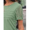 imageAUTOMET Womens Short Sleeve Shirts Dressy Lace Summer Tops 2025 Spring Trendy Casual TShirts Cute Work Outfits BlousesLight Green