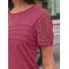 imageAUTOMET Womens Short Sleeve Shirts Dressy Lace Summer Tops 2025 Spring Trendy Casual TShirts Cute Work Outfits BlousesRose