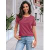 imageAUTOMET Womens Short Sleeve Shirts Dressy Lace Summer Tops 2025 Spring Trendy Casual TShirts Cute Work Outfits BlousesRose