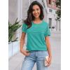 imageAUTOMET Womens Short Sleeve Shirts Dressy Lace Summer Tops 2025 Spring Trendy Casual TShirts Cute Work Outfits BlousesTeal
