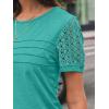 imageAUTOMET Womens Short Sleeve Shirts Dressy Lace Summer Tops 2025 Spring Trendy Casual TShirts Cute Work Outfits BlousesTeal
