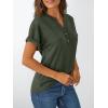 imageAUTOMET Womens Short Sleeve Shirts Henley Dressy Casual Summer Tops 2025 Trendy Blouses Cute TShirts Outfits ClothesArmy Green