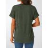 imageAUTOMET Womens Short Sleeve Shirts Henley Dressy Casual Summer Tops 2025 Trendy Blouses Cute TShirts Outfits ClothesArmy Green