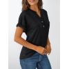 imageAUTOMET Womens Short Sleeve Shirts Henley Dressy Casual Summer Tops 2025 Trendy Blouses Cute TShirts Outfits ClothesBlack