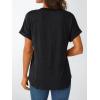 imageAUTOMET Womens Short Sleeve Shirts Henley Dressy Casual Summer Tops 2025 Trendy Blouses Cute TShirts Outfits ClothesBlack