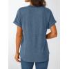 imageAUTOMET Womens Short Sleeve Shirts Henley Dressy Casual Summer Tops 2025 Trendy Blouses Cute TShirts Outfits ClothesBlue