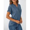 imageAUTOMET Womens Short Sleeve Shirts Henley Dressy Casual Summer Tops 2025 Trendy Blouses Cute TShirts Outfits ClothesBlue